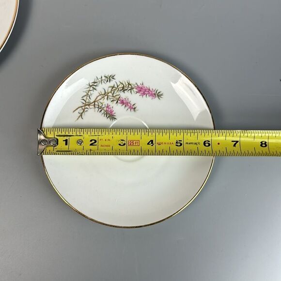 Hutschenreuther Heather White Collection Tea Cup Saucer Desert Plate Bavaria - Picture 14 of 16